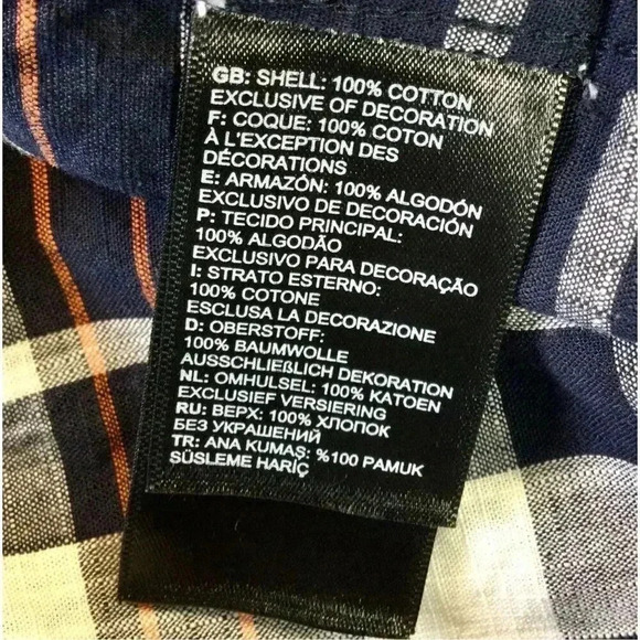 The North Face Mens Navy Blue Plaid Short Sleeve Button-Down Shirt Size Medium - Picture 9 of 12